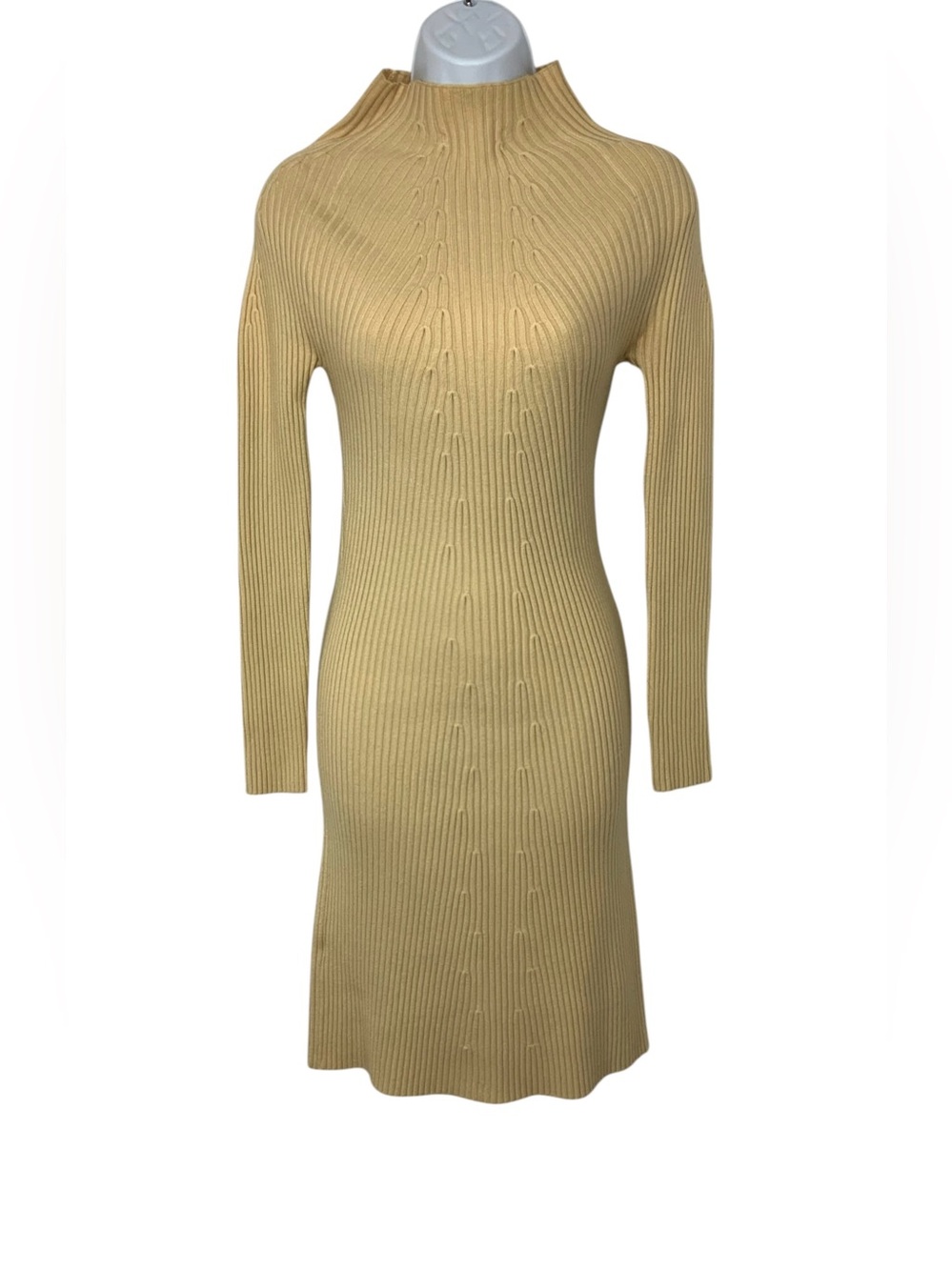 One The Land Cream Ribbed Midi Dress